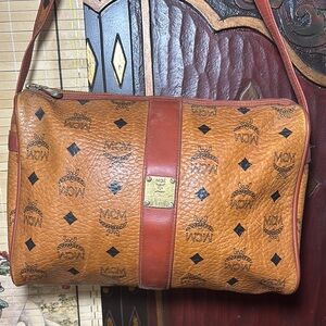 MCM for Rehab Messenger Shoulder Bag Iconic Monogram Patricia 10.5”Lx7”Hx3”W